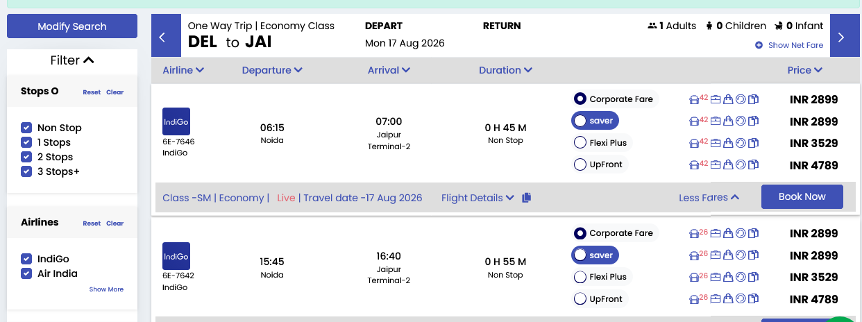 Flight results